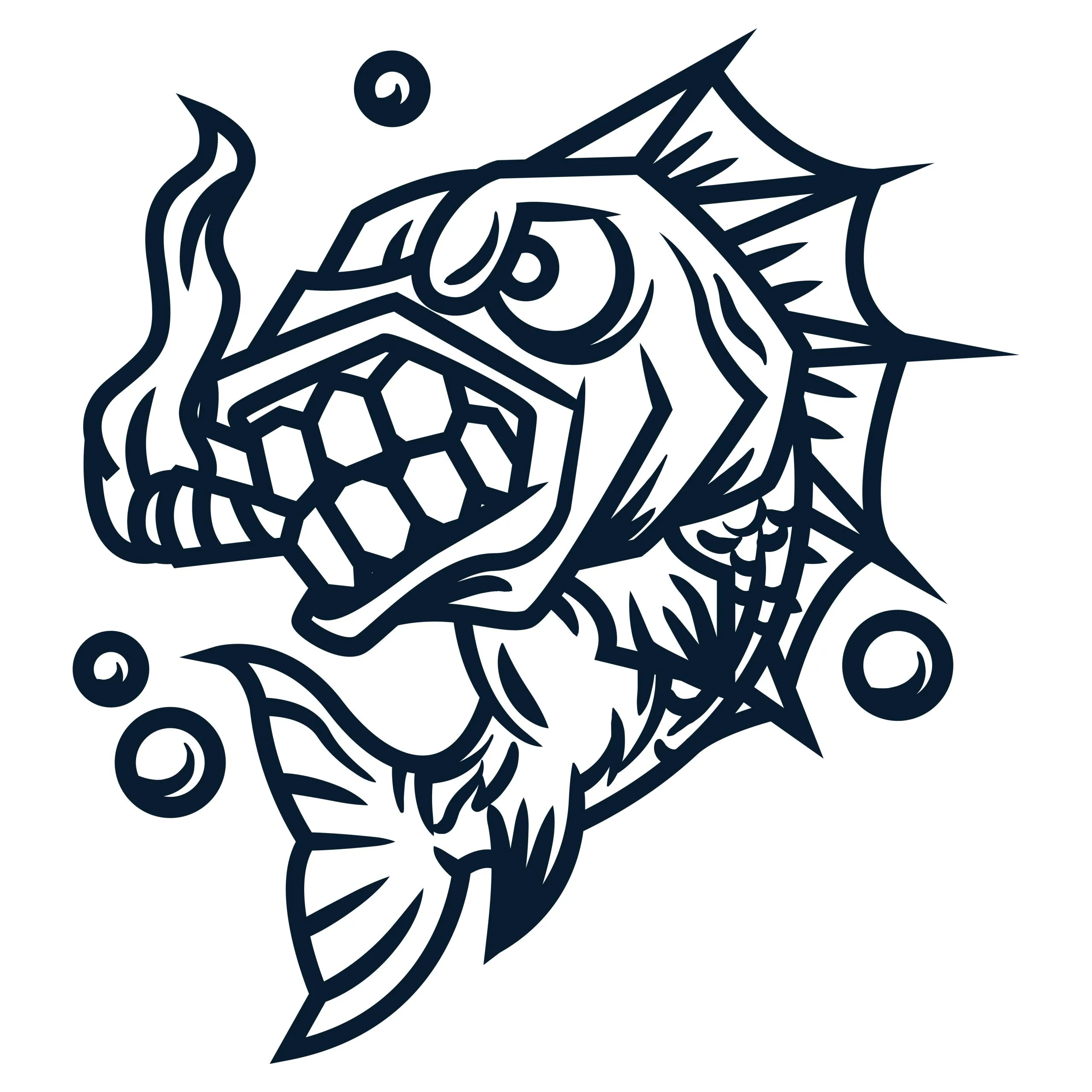 Kmhandmade lures - Angry fish art vector illustration